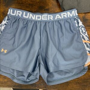 Under Armour Women's Blue and Orange Athletic Shorts.
